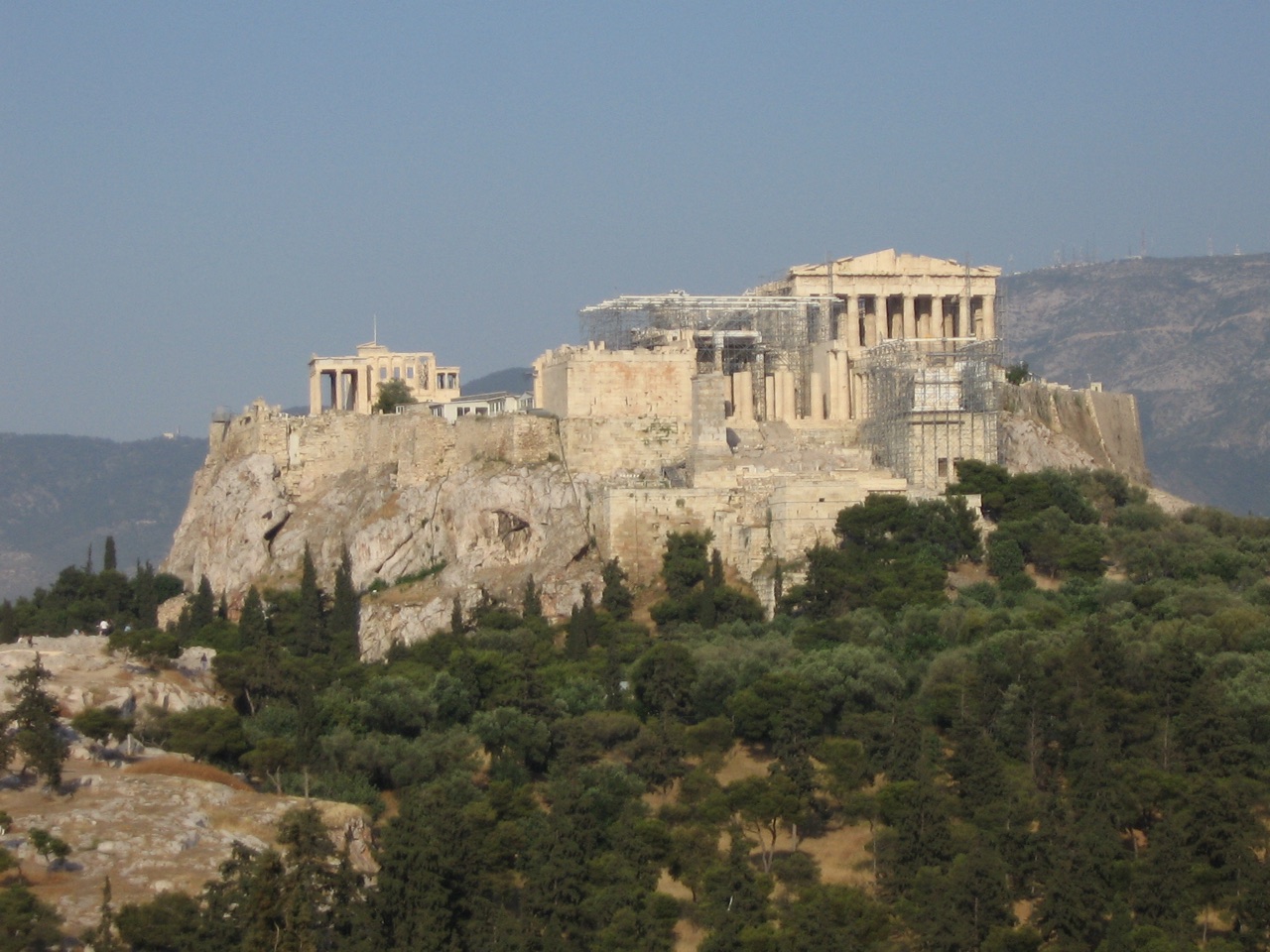 the Acropolis of Athens seen from the Pnyx hill