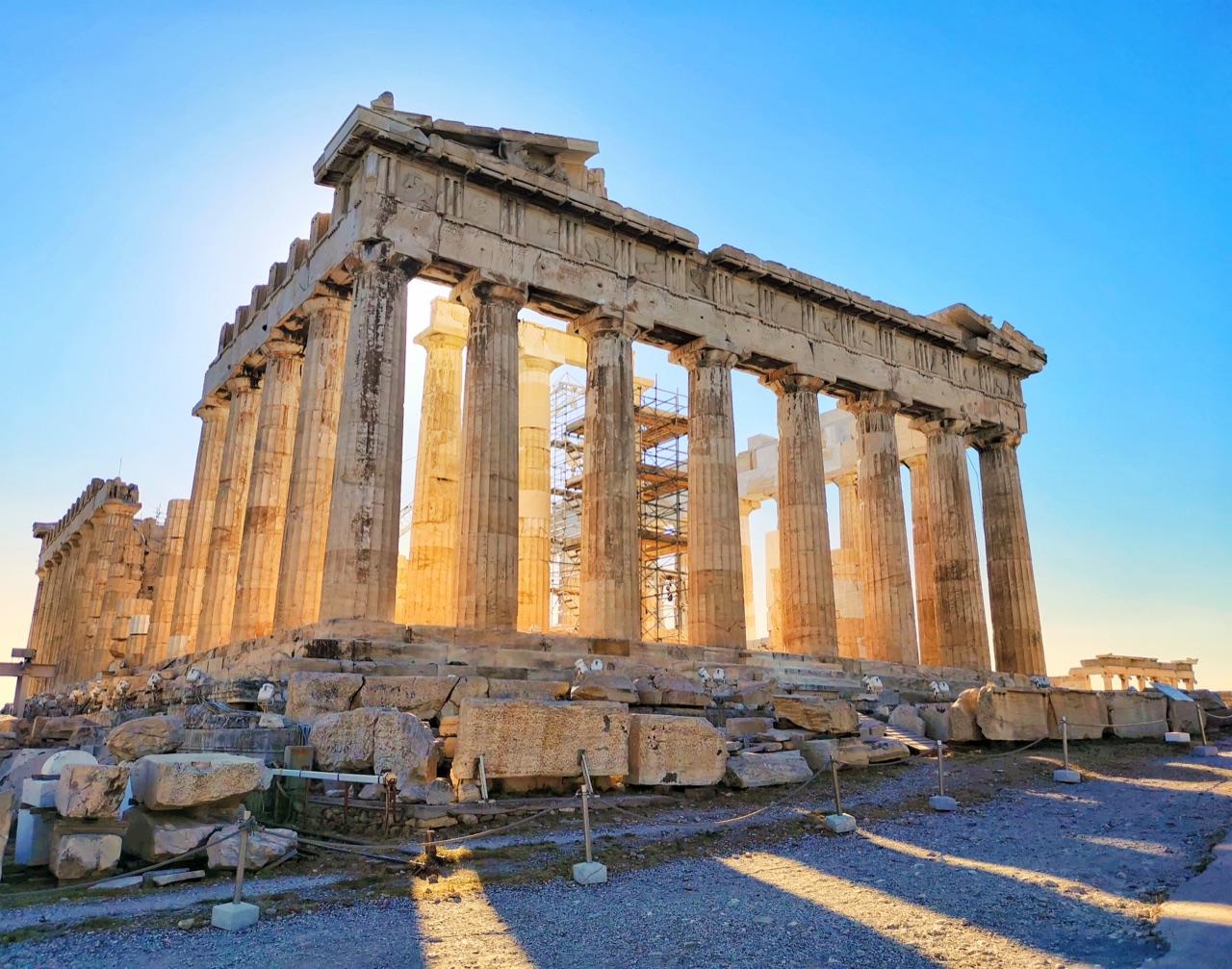 the Parthenon on the Acropolis of Athens