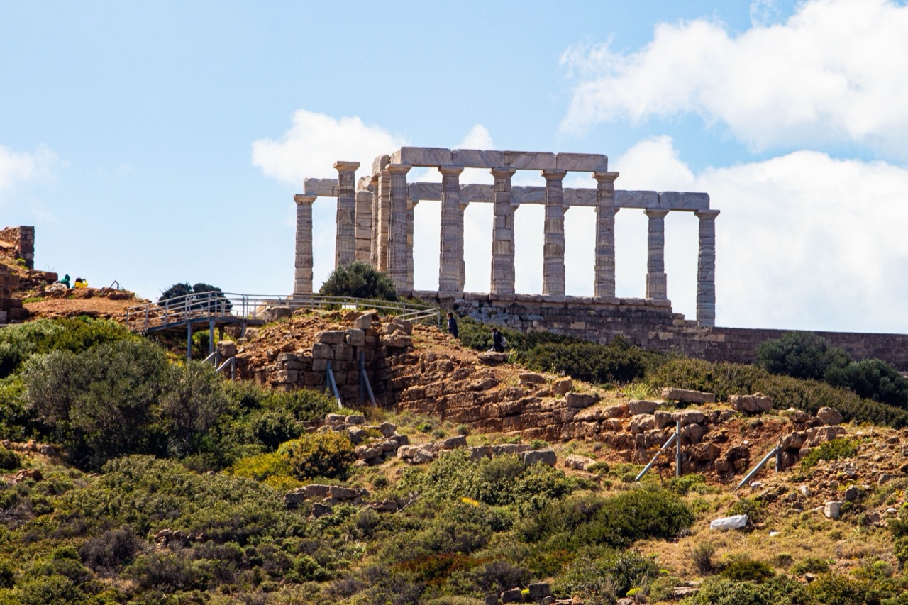 Temple of Poseidon at sunset, Cape Sounion